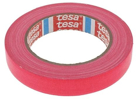 Tesa 4671 Rose Fluo Ruban adhésif toile Gaffer - Tissu enduit en PE coloré, Épais, Intérieur et Extérieur Très adhésif pour Arts et Spectacles Signalisation 19 mm x 25 m (rose fluo)
