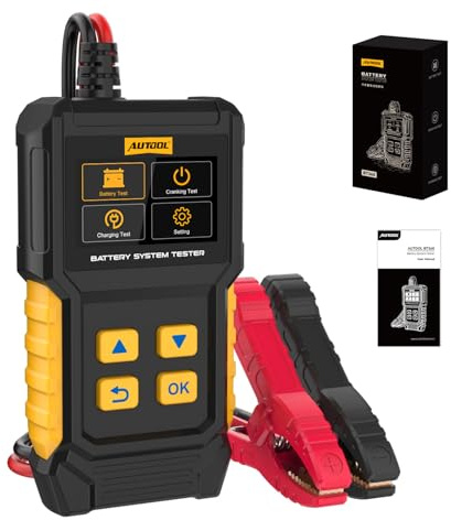 AUTOOL BT360: tester per batterie auto da 12 V e 24 V, tester di carico per batterie da 30 a 2000 CCA, analizzatore del sistema di ricarica e avviamento per auto, moto, camion, barche, ATV