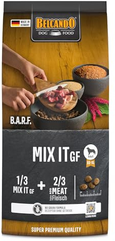 BELCANDO Mix It GF [1 kg] Complément | Nourriture sèche pour Chiens pour compléter l'alimentation à Base de Viande Crue & Barf | Complément Alimentaire pour Chiens