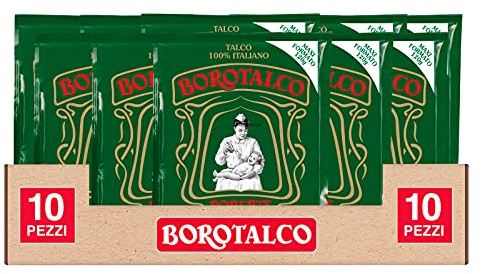 10 x Borotalco Talkumpuder, vielseitig einsetzbar, sehr saugfähig und erfrischend, auch für empfindliche Haut, 10 Beutel à 120 g je 120 g