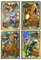 Lego Jurassic World Cartes à collectionner série 1 (2021) – LE14 + LE15 + LE16 + LE17 Gold Card Bundle + 10 pochettes originales
