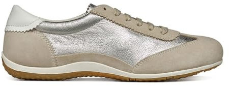 Geox Damen D Vega A Sneaker, LT Taupe/LT Gold, 36 EU