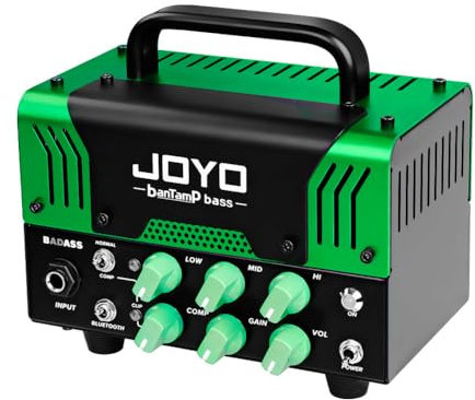 JOYO Bass Mini Amp Head 50 Watt Preamp Hybrid Tube Power Amplifier Head with 3 Band EQ & Bluetooth (No Sound,Need Extra Speaker) Badass