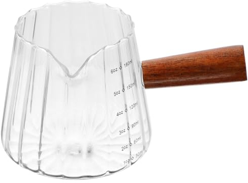 Garneck Piccola Tazza Da Latte in Legno Contenitore Per La Panna Brocca Per Lattiera in Ceramica Tazza Schiumosa Misurino Barattolo Di Crema - Coppa Graduata Domestico