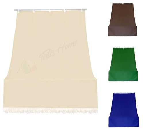 Tata Home Tenda da Sole con Anelli per Esterno Tenda Parasole a Caduta per Balcone Tessuto Resistente Tinta Unita Lavabile 200x300 cm Beige