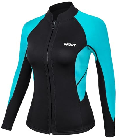 DEHAI Mens Women's Wetsuit Top Jackets, 2mm 3mm Neoprene Kids Wet Suit Long Sleeve Shirt and Youth Front Zip Sleeveless Vest, Water Sports Keep Warm for Diving Swimming Waterski Surfing