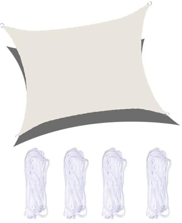 JAQVIVI Tenda Parasole Vela Ombreggiante Quadrata 3.6x3.6m, Tenda a Vela Parasole Protezione UV, Impermeabile e Traspirante， con 4 Corde fisse