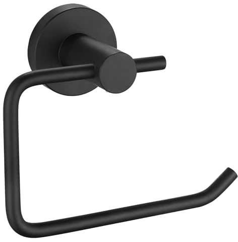 Katezon Porte-Papier Toilette, Support Mural en Acier Inoxydable 304 de Qualité Supérieure pour Salle de Bain, Cuisine, Toilettes (Noir Mat)