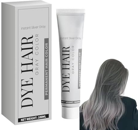 Eazerom 04 Tinte para El Cabello Gris,100ml Crema de Cabello Gris Plateado,Crema De Tinte Para El Cabello Gris,Crema Profesional para el Cabello Gris,Crema Colorante Natural Para El Cabello Gris