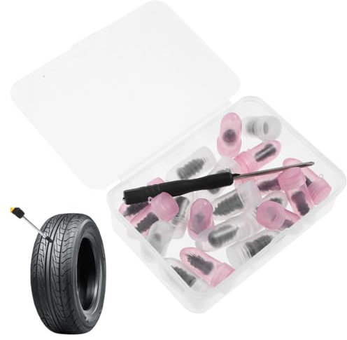 QEQSHQO Kit Riparazione Gomme 40 Pezzi per Auto, Moto, Scooter, 4x4 con Viti in Gomma e Cacciavite per Ripara Gomme Tubeless