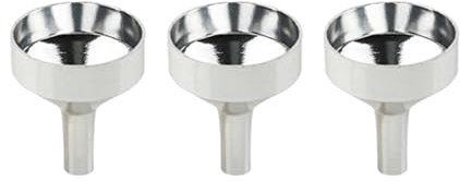 3-Piece Mini Funnel Set - Silver Aluminium & Stainless Steel, Ideal for Essential Oils, Spices & Flask Filling