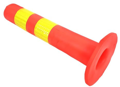 MAGICLULU Garagenzubehör Parkschranke Poller Warnung Weiß Sperre LED Auffahrt Wache Stoppanzeige für Garagenautos Leitpfosten mit Sockel Parkstopp farbige Zapfen Pu Yellow