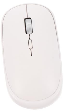 Didiseaon Wireless Silent Mouse Dual Mode 2.4g Wireless Computer Mouse Lightweight Office for Laptop Home Use White (battery Not Included)