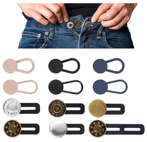 LXUEJIE Hosenbundverlängerung, 12 Stück Knopfverlängerung Für Hosen, Zinklegierung Hosenerweiterung Für Schwangerschaft, Jeans, Damen & Herren