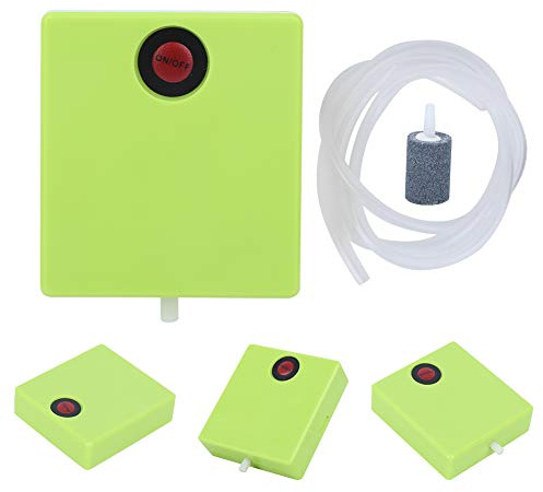 Zerodis Mini Bomba de Oxígeno Portátil para Pecera, Aireador de Acuario con Batería de Larga Duración para Suministro de Oxígeno de Emergencia, Funciona con Pilas