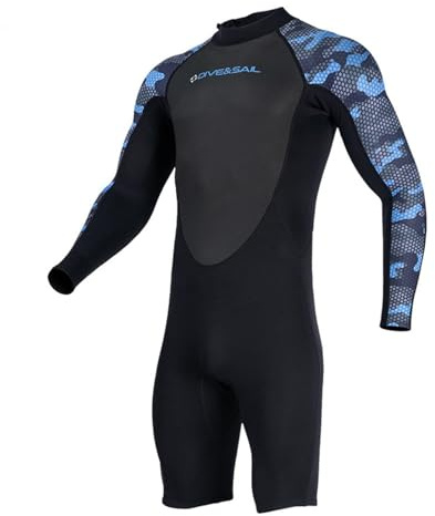 ALCXAZS Traje de Neopreno Corto de 2 mm para Hombre, Ideal para natación, Buceo y Surf. Ofrece Durabilidad y Comodidad. Traje Neopreno Manga Larga, Pantalones Cortos y Kayak.