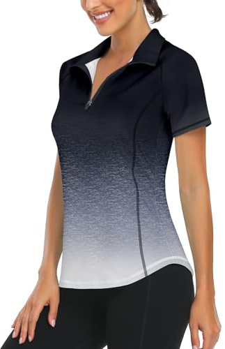 Syphiby Ladies Summer Short Sleeve Golf Sport Gym Tops Womens Polo Shirts