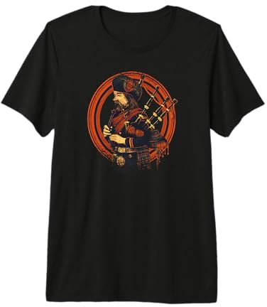 Cornemuseur Musique de Cornemuse Bagpipes Écosse Cornemuse T-Shirt Haut de Gamme