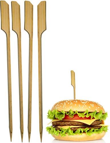 HOMETOOLS.EU® 50x Hamburger Holz-Spieße, BBQ, Grill-Spieße, 15 cm, 50 Stück