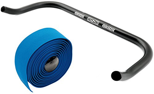 Permanent cykel bullhorn Fixie Singlespeed styre 440 mm med styrband blå