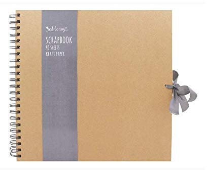 Tallon Scrapbook, Kraftpapier, klein, mittelgroß, quadratisch, mit Band, 30 x 30 cm, 40 Blatt