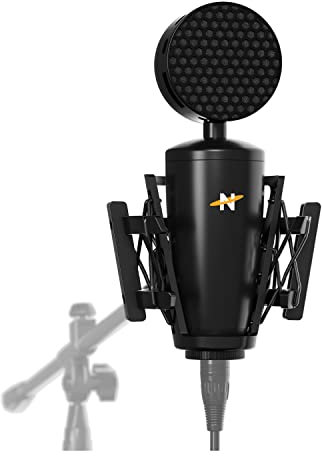 Neat Microphones Neat King Bee II - Micrófono de Condensador cardioide de diafragma Grande Incluye Soporte de Choque y Filtro Pop, para grabación Vocal, Podcast y transmisión, Salida XLR, Color Negro
