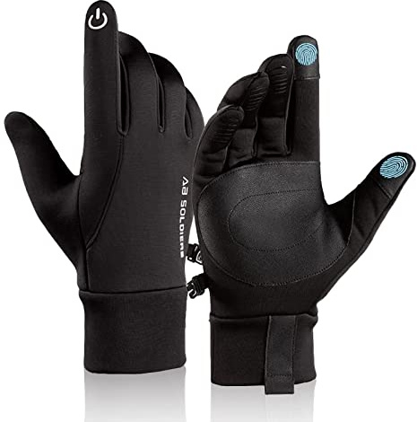 flintronic Guanti Invernali Ciclismo Uomo Donna-Touch Screen Pile Polare, Antivento, Impermeabile e Antiscivolo Tenere Caldo Unisex Guanto per Trekking/Sport M Scooter/Bici/Moto/Mtb Corsa/Sci(L,XL)