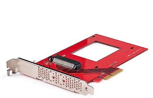 StarTech.com U.3 to PCIe Adapter Card 4.0 x4 For 2.5 NVMe SSDs SFF-TA-1001 PCI Express Add-in for Desktops/Servers TAA Compliant OS Independent Schnittstellenadapter 6,4 cm Rot TAA-konform