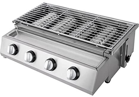 Camping grillgaller balkong | BBQ gasgrill rostfritt stål | gasgrillare | justerbar höjd | snabb uppvärmning | stor grillyta grillare campinggrill picknickgrill