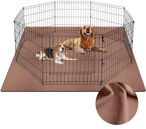 Barpor Tappetini lavabili per cani 121,9 x 167,6 cm caffè spessi riutilizzabili cuscinetti per cuccioli forti assorbenti, a prova di perdite, tappetini per cani antiscivolo a prova di masticazione