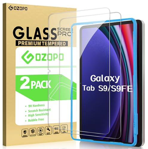 GOZOPO Protector de Pantalla Para Samsung Galaxy Tab S11/ S9 11 pulgadas/Tab S10 Lite/ S10 FE/ S9 FE 10,9 Pulgadas Vidrio Templado con Marco de Instalación