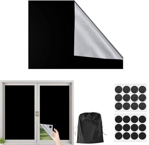 NJCXOLA Magnétique Store Occultant Fenêtre sans Perçage 76x96CM Store Occultant Tissu Isolation pour Fenêtre de Toit - Protection Solaire Film Occultant Fenetre Portable pour Bébé Chambre