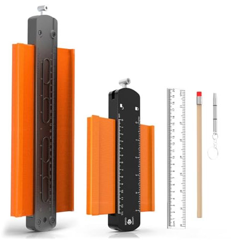 Herramienta de perfil de calibre con medida de bloqueo de 10 pulgadas y 5 pulgadas, tornillo ajustable de apriete de pin, duplicador de calibre, herramienta de plantilla de contorno de forma para