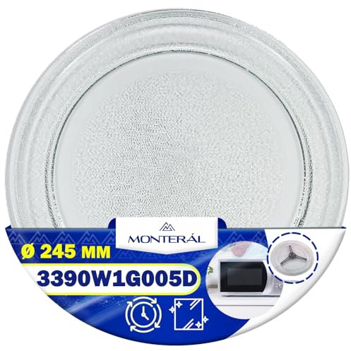MONTERAL Plato Microondas Universal Ø 245 mm con Código Original 3390W1A035A para LG 49008516 para Candy