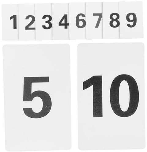 Hemobllo 10 pièces Lot Cartes Numériques Plastique pour Bureau et Restaurant Légères et Pratiques pour Organisation de Tables et Étiquetage Polyvalent