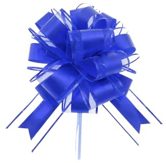 LifgWas Fiocco regalo blu grande (25 cm), nastro regalo, fiocco blu, nodo a farfalla, tiro manuale, fiocco regalo per imballaggio, matrimonio, compleanno, Natale