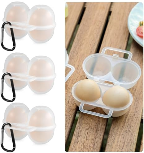 3 Caja de Huevos Portátil Hueveras de Plastico No ocupa espacio