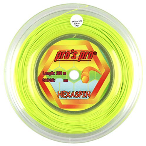Pro's Pro Hexaspin Tennis String - 200m Reel - 1.30mm - Lime