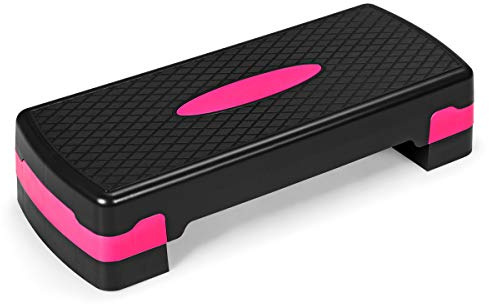COSTWAY Aérobic Step Fitness Réglable en Hauteur 2 Niveaux 10/15CM avec Surface Antidérapant Capacité de Poids 250KG pour Maison/Gym Exercice/Bureau