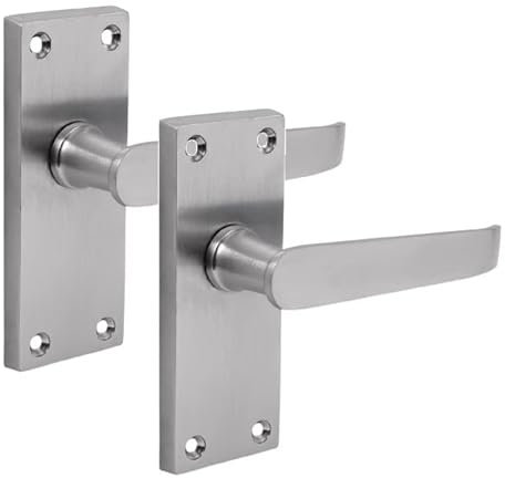 Golden Grace Victorian Straight Lever Latch Door Handle Handles - Available in Polished Chrome, Polished Brass and Satin Chrome (Satin Chrome)