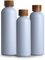 T&N Edelstahl Trinkflasche 500ml, Thermosflasche 0.5l mit Akazienholz Deckel, Isolierte Wasserflasche auslaufsicher bei Kohlensäure, Isolierflasche 500 ml - Sky Blue
