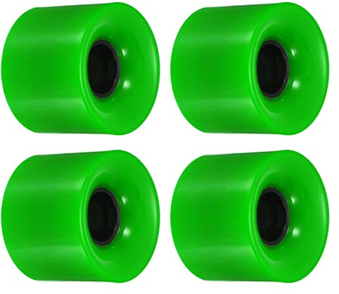 PATIKIL 60mm Longboard Ruedas, 4 Paquetes Patineta Rueda Calle Ruedas para Patinetas Crucero Ruedas Repuesto 78A, Verde