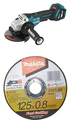 Makita DGA517Z Akku-Winkelschleifer 18V mit Paddleschalter (ohne Akku, ohne Ladegerät) + Trennscheibe 125x0,8mm INOX