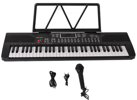 Piano con Teclado Eléctrico, Teclado Musical Profesional, 61 Teclas con Reducción de Ruido, Sonido Claro, para Principiantes, Niños y hogares