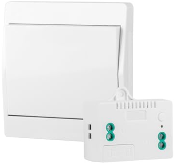 Funklichtschalter Ohne Batterie LAOYE Funkschalter mit Empfänger Batterieloser Funk-Wandschalter Keine Verkabelung Lichtschalter mit 10A Empfänger Wireless Lichtschalter Fernbedienung bis 50m