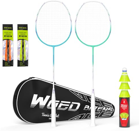 Professional Carbon Fiber Badminton Rackets Badminton Racquet for Backyards Gym(2/4 Packs)