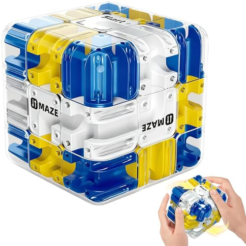 Large Labyrinth 3D Maze Cube, Sfida Logica Cubo Puzzles Labirinto, Giocattoli Fidget per Adulti e Adolescenti, Gadget per Riempire la Calza della Befana, Fractal Hexagon Fidget Toy