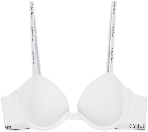 Calvin Klein Donna Reggiseno a Mezza Coppa Lightly Lined con Fascia con Logo, Bianco (White), 32B