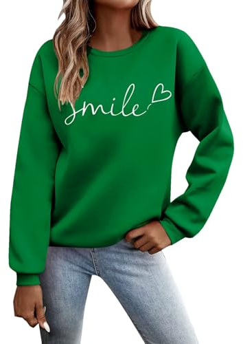 Generisch Sweatshirt à Capuche, Col Rond, Imprimée, pour le Quotidien, Outdoor, Entraînement, Uni, Manches Longues, Maxi Cardigan pour Femme, vert, L