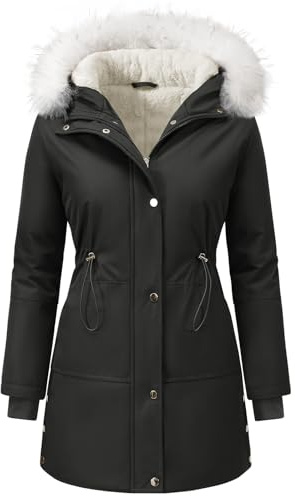 Vijamiy Manteau Femme Hiver Veste Polaire Femmes Manteaux Hiver Chic Blouson Parka Chaud Imperméable Outercoat avec Zippée Poches